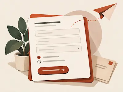 Illustration: Anfrageformular mit Auswahlfeldern